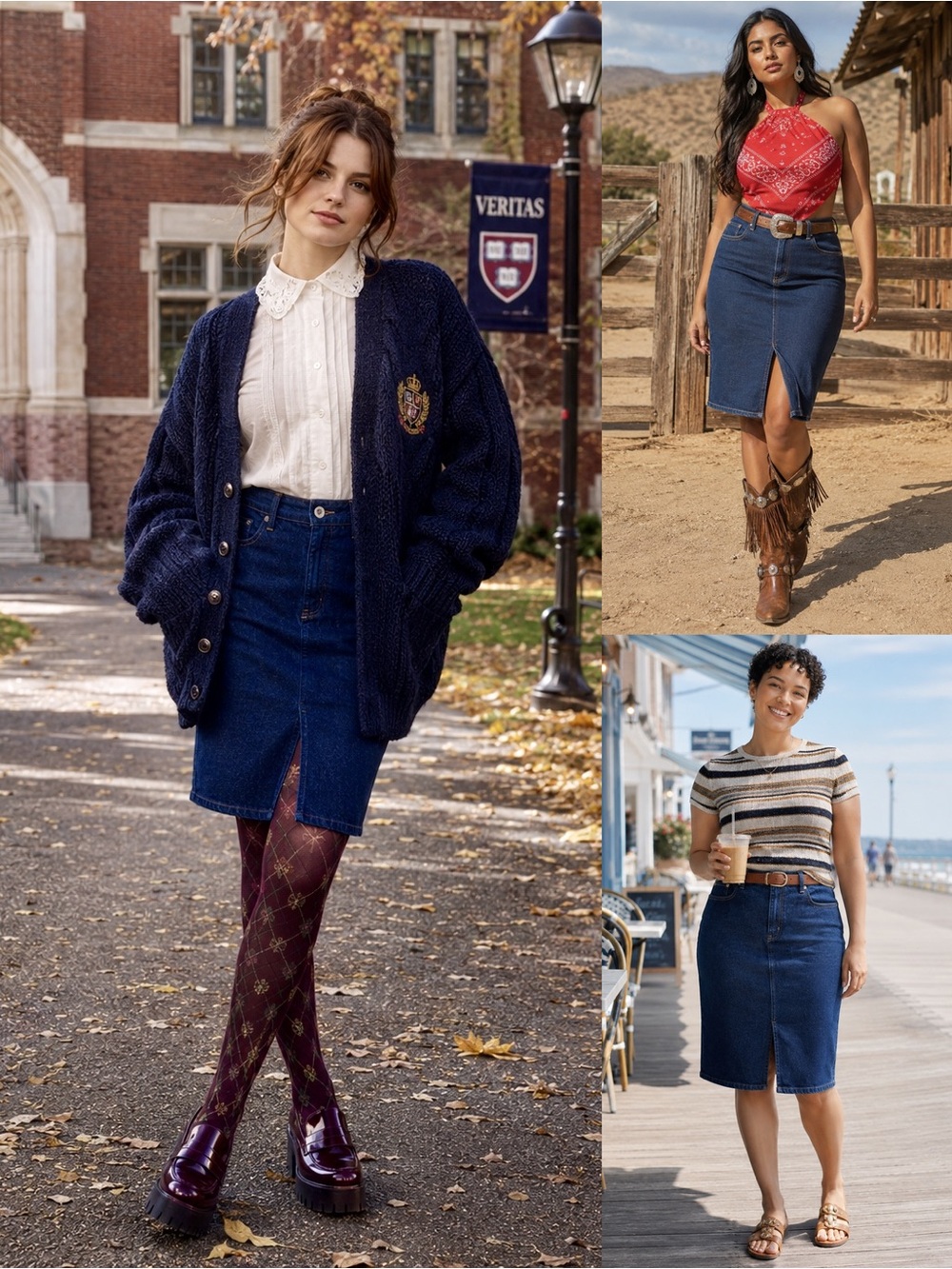 Vintage Y2K 90s Ralph Lauren Polo Denim Skirt Jean Size 10 Front Slit Blue